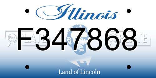 F347868 Illinois License Plate