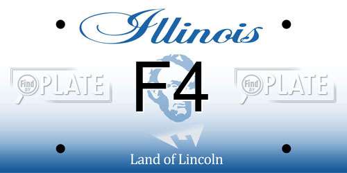 F4 Illinois License Plate