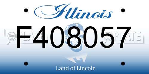 F408057 Illinois License Plate