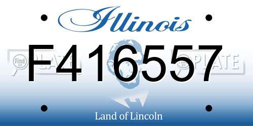 F416557 Illinois License Plate