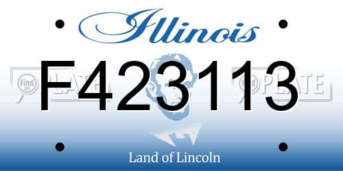 F423113 Illinois License Plate