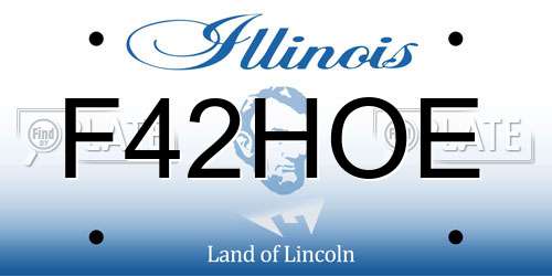 F42HOE Illinois License Plate