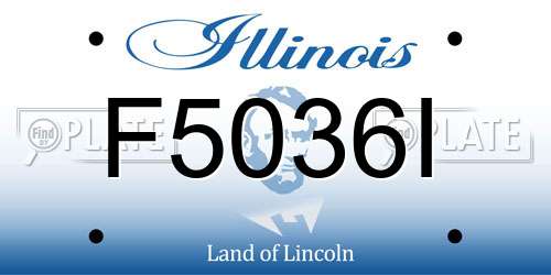 F5036I Illinois License Plate
