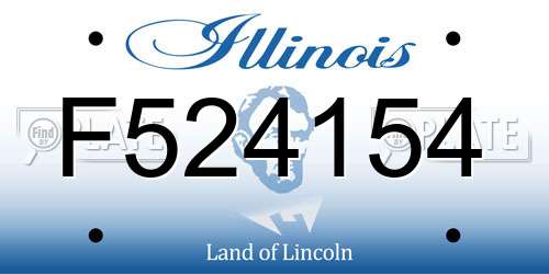 F524154 Illinois License Plate