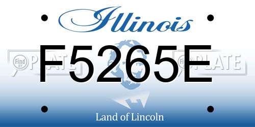 F5265E Illinois License Plate