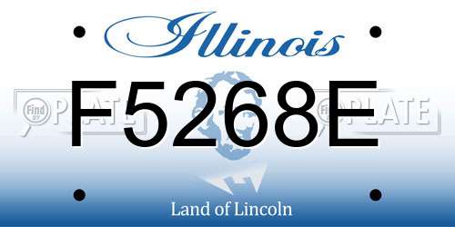 F5268E Illinois License Plate