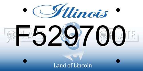 F529700 Illinois License Plate