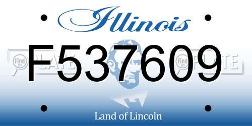 F537609 Illinois License Plate