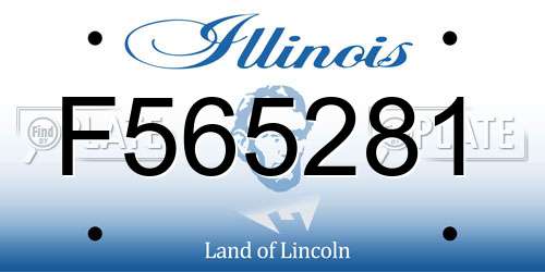 F565281 Illinois License Plate