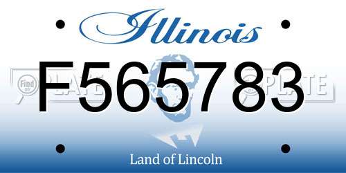 F565783 Illinois License Plate