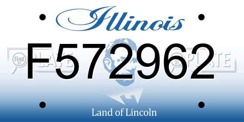 F572962 Illinois License Plate