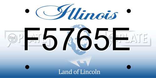 F5765E Illinois License Plate