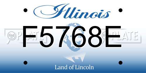 F5768E Illinois License Plate