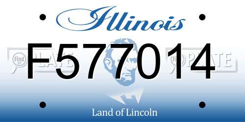 F577014 Illinois License Plate