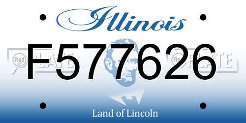 F577626 Illinois License Plate