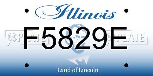 F5829E Illinois License Plate
