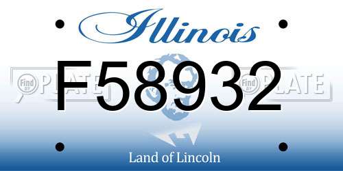 F58932 Illinois License Plate