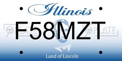 F58MZT Illinois License Plate