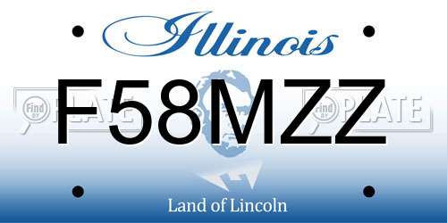 F58MZZ Illinois License Plate