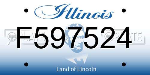 F597524 Illinois License Plate