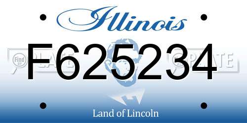 F625234 Illinois License Plate