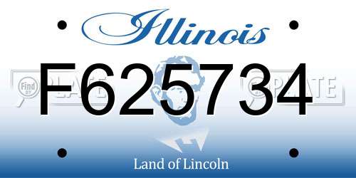 F625734 Illinois License Plate