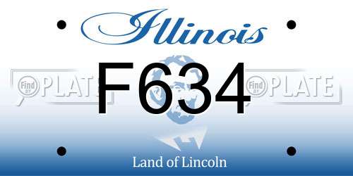 F634 Illinois License Plate