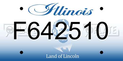 F642510 Illinois License Plate