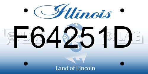 F64251D Illinois License Plate