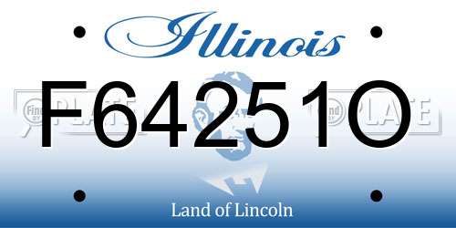 F64251O Illinois License Plate
