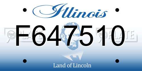 F647510 Illinois License Plate