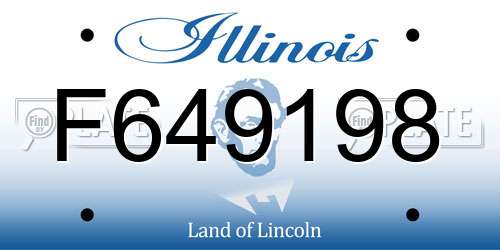 F649198 Illinois License Plate