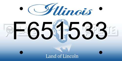 F651533 Illinois License Plate