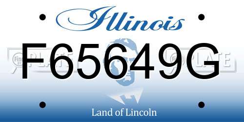 F65649G Illinois License Plate