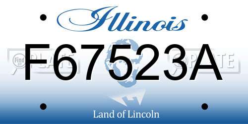 F67523A Illinois License Plate