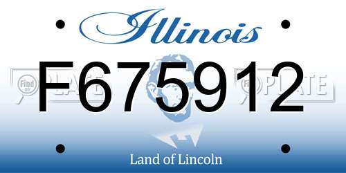F675912 Illinois License Plate