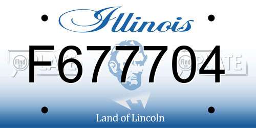 F677704 Illinois License Plate
