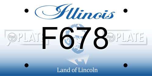 F678 Illinois License Plate