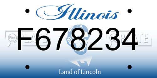 F678234 Illinois License Plate