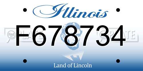 F678734 Illinois License Plate