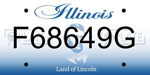 F68649G Illinois License Plate