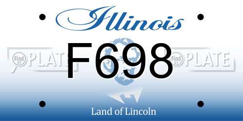 F698 Illinois License Plate