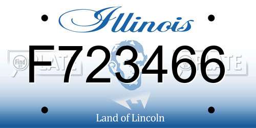 F723466 Illinois License Plate