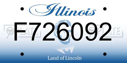 F726092 Illinois License Plate