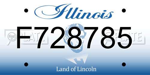 F728785 Illinois License Plate