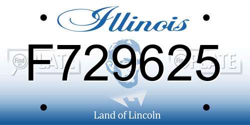 F729625 Illinois License Plate