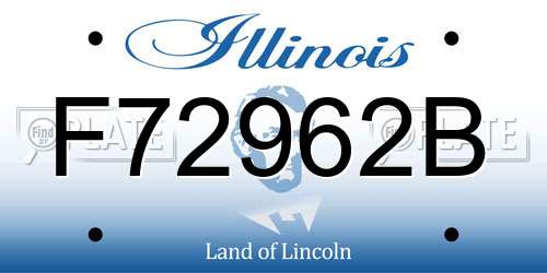 F72962B Illinois License Plate