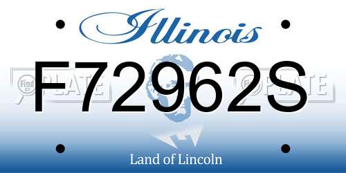 F72962S Illinois License Plate