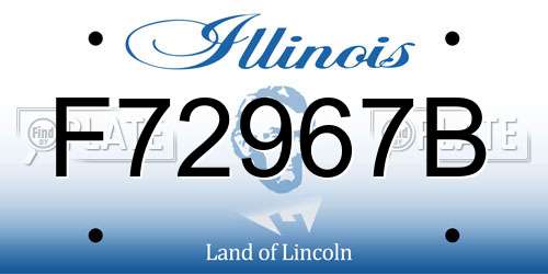 F72967B Illinois License Plate