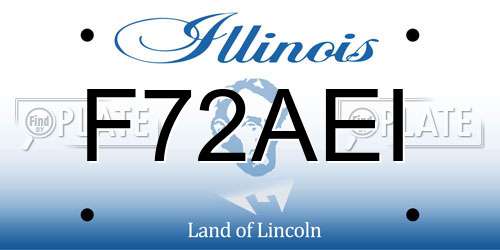 F72AEI Illinois License Plate